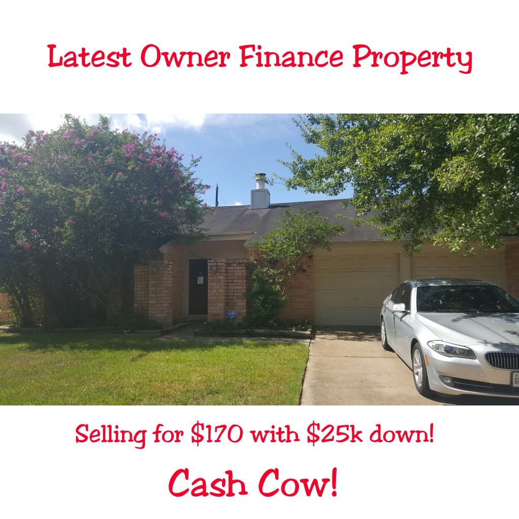Checkout my latest Owner finance pickup, this property will generate  $1,600 a month, which $500 will be pure cash flow! The name of the game is to build wealth!